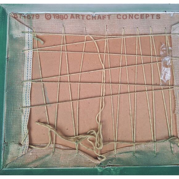 Framed Crewel 1980 Artcraft Concepts Christmas Winter Snow Horse Sleigh Picture - Picture 4 of 4